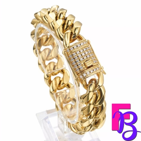 *NEW* Chunky 14MM Iced Miami Cuban Bracelet - Picture 4 of 10